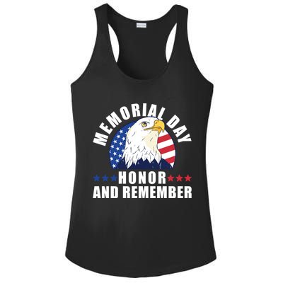 Memorial Day Honor And Remember Bald Eagle Patriotic Gift Ladies PosiCharge Competitor Racerback Tank