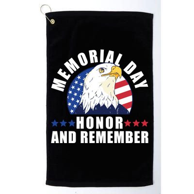 Memorial Day Honor And Remember Bald Eagle Patriotic Gift Golf Towel