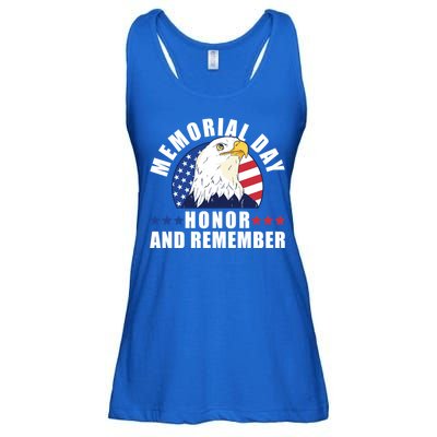 Memorial Day Honor And Remember Bald Eagle Patriotic Gift Ladies Essential Flowy Tank