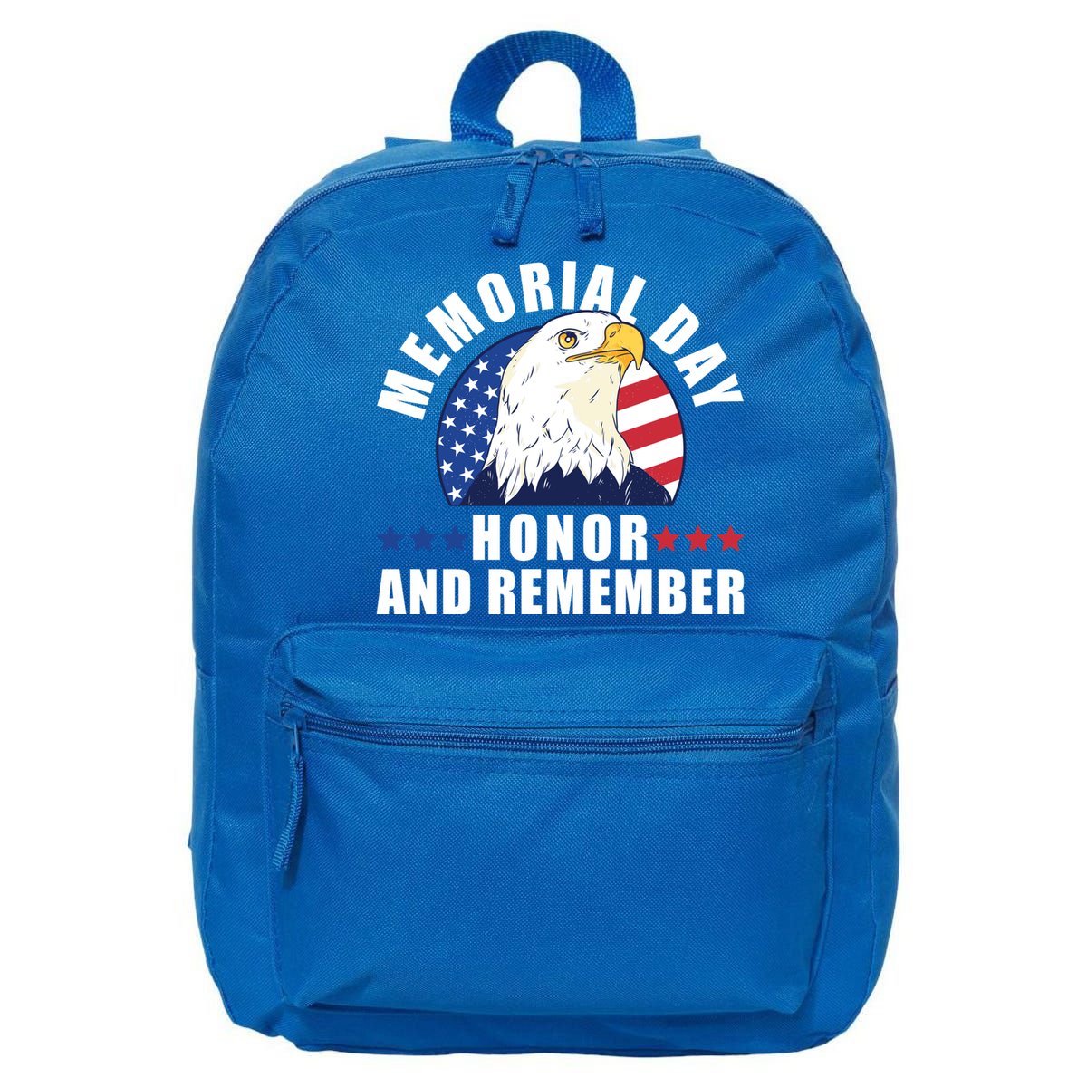 Memorial Day Honor And Remember Bald Eagle Patriotic Gift 16 in Basic Backpack