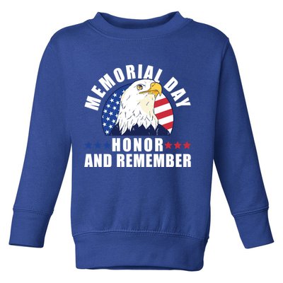 Memorial Day Honor And Remember Bald Eagle Patriotic Gift Toddler Sweatshirt