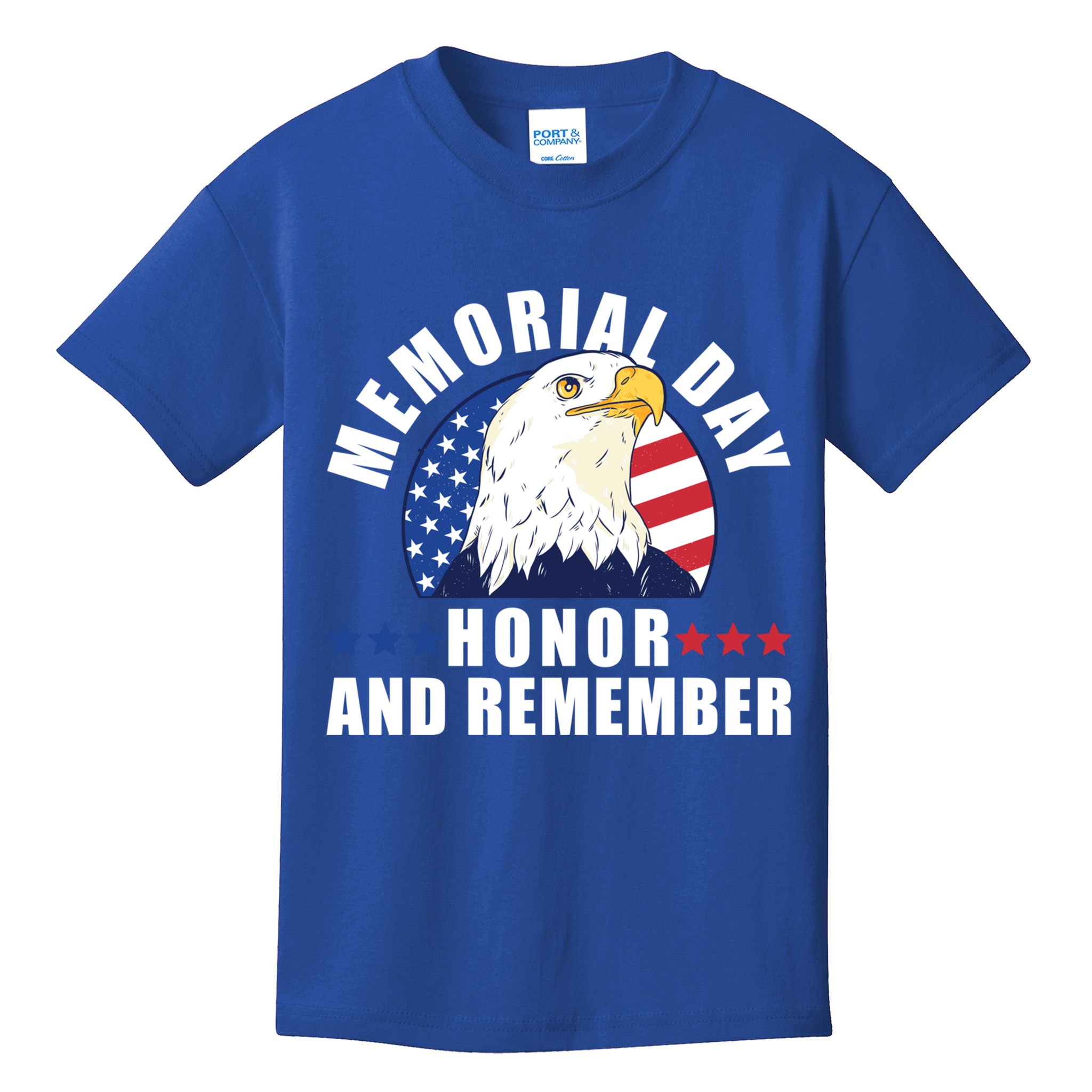 Memorial Day Honor And Remember Bald Eagle Patriotic Gift Kids T-Shirt