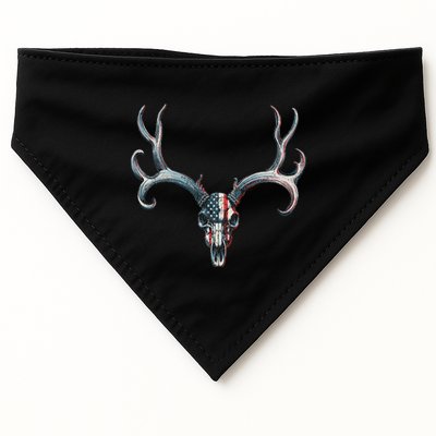 Mule Deer Hunting American Flag On Buck Skull USA-Made Doggie Bandana