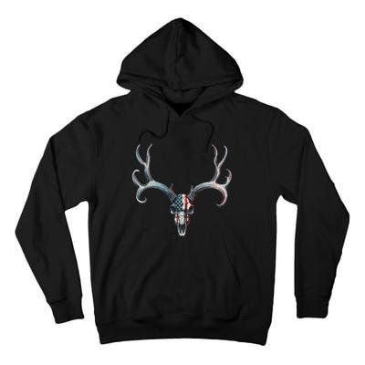 Mule Deer Hunting American Flag On Buck Skull Tall Hoodie