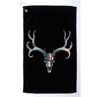 Mule Deer Hunting American Flag On Buck Skull Golf Towel