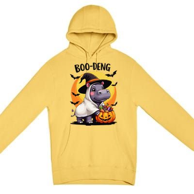 Moo Deng Halloween Boo Deng Costume Moodeng Hippo Premium Pullover Hoodie