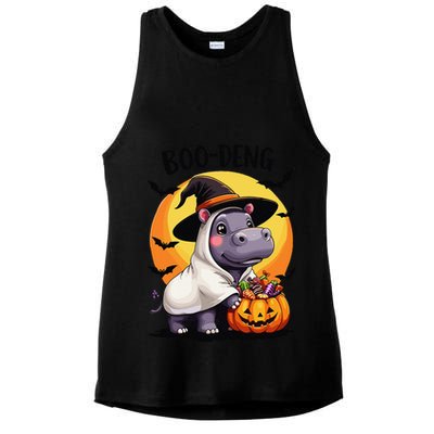 Moo Deng Halloween Boo Deng Costume Moodeng Hippo Ladies PosiCharge Tri-Blend Wicking Tank