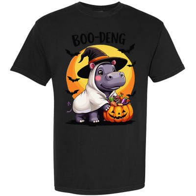 Moo Deng Halloween Boo Deng Costume Moodeng Hippo Garment-Dyed Heavyweight T-Shirt
