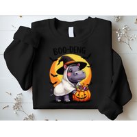 Moo Deng Halloween Boo Deng Costume Moodeng Hippo Sweatshirt