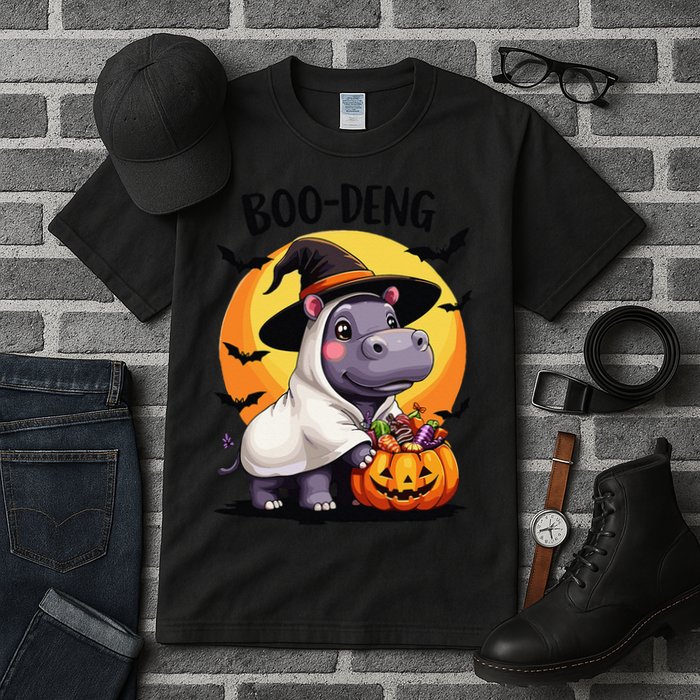 Moo Deng Halloween Boo Deng Costume Moodeng Hippo Tall T-Shirt