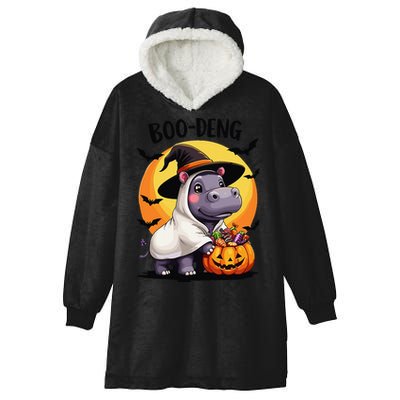 Moo Deng Halloween Boo Deng Costume Moodeng Hippo Hooded Wearable Blanket