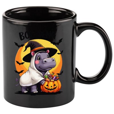 Moo Deng Halloween Boo Deng Costume Moodeng Hippo 11oz C Handle Ceramic Mug