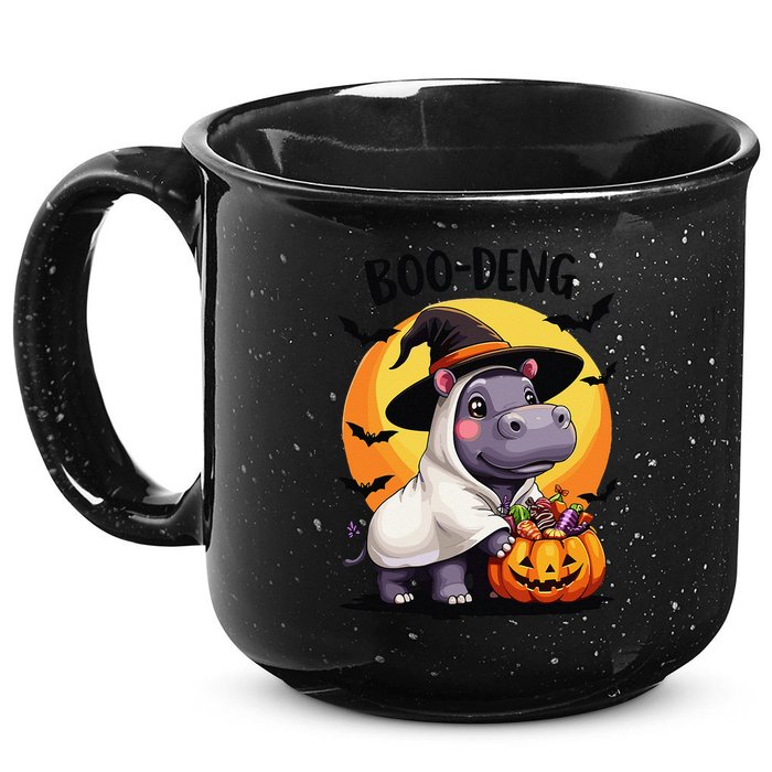 Moo Deng Halloween Boo Deng Costume Moodeng Hippo 15oz Campfire Ceramic Mug