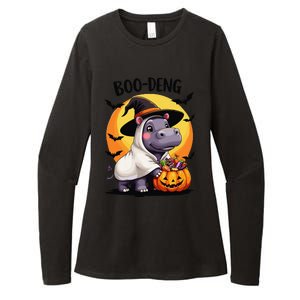 Moo Deng Halloween Boo Deng Costume Moodeng Hippo Womens CVC Long Sleeve Shirt