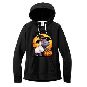 Moo Deng Halloween Boo Deng Costume Moodeng Hippo Women's Fleece Hoodie