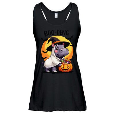 Moo Deng Halloween Boo Deng Costume Moodeng Hippo Ladies Essential Flowy Tank