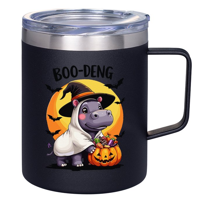 Moo Deng Halloween Boo Deng Costume Moodeng Hippo 12oz Stainless Steel Coffee Mug