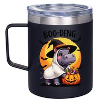 Moo Deng Halloween Boo Deng Costume Moodeng Hippo 12oz Stainless Steel Coffee Mug