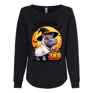 Moo Deng Halloween Boo Deng Costume Moodeng Hippo Womens California Wash Sweatshirt