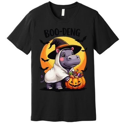 Moo Deng Halloween Boo Deng Costume Moodeng Hippo Premium T-Shirt
