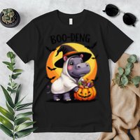 Moo Deng Halloween Boo Deng Costume Moodeng Hippo Premium T-Shirt