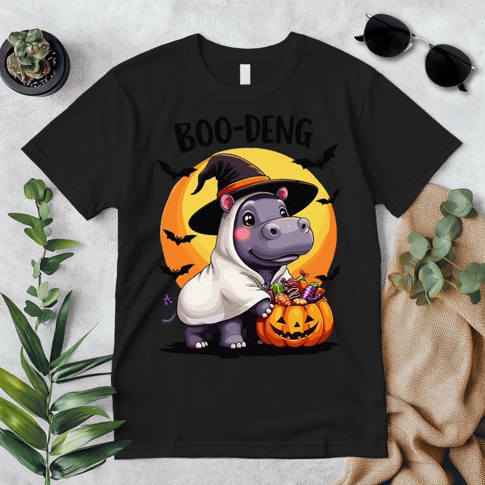 Moo Deng Halloween Boo Deng Costume Moodeng Hippo Premium T-Shirt