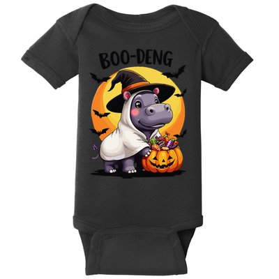 Moo Deng Halloween Boo Deng Costume Moodeng Hippo Baby Bodysuit