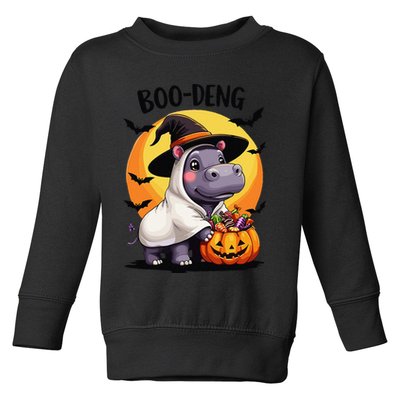 Moo Deng Halloween Boo Deng Costume Moodeng Hippo Toddler Sweatshirt