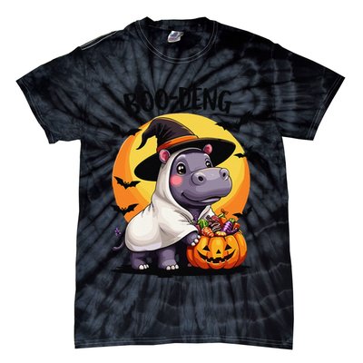 Moo Deng Halloween Boo Deng Costume Moodeng Hippo Tie-Dye T-Shirt