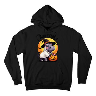 Moo Deng Halloween Boo Deng Costume Moodeng Hippo Tall Hoodie
