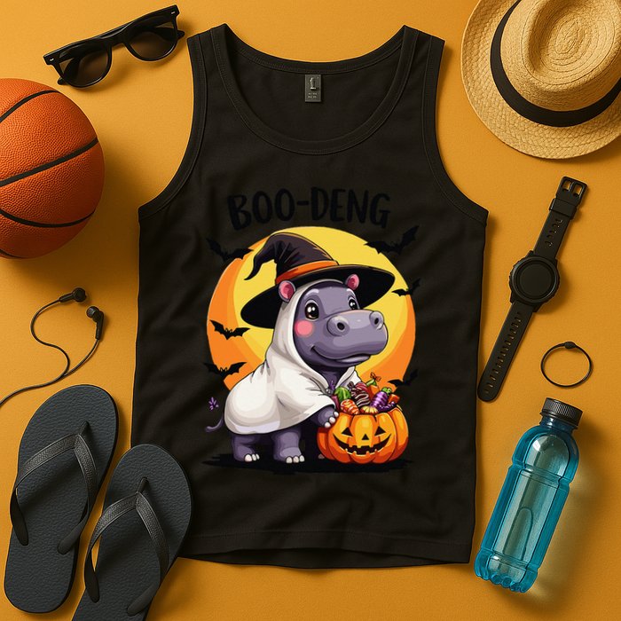 Moo Deng Halloween Boo Deng Costume Moodeng Hippo Tank Top