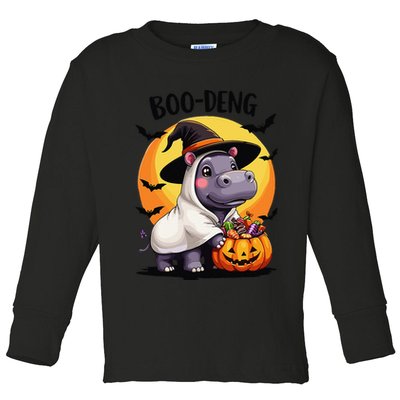 Moo Deng Halloween Boo Deng Costume Moodeng Hippo Toddler Long Sleeve Shirt