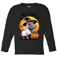 Moo Deng Halloween Boo Deng Costume Moodeng Hippo Toddler Long Sleeve Shirt