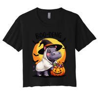 Moo Deng Halloween Boo Deng Costume Moodeng Hippo Crop Top