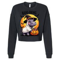 Moo Deng Halloween Boo Deng Costume Moodeng Hippo Cropped Pullover Crew