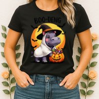 Moo Deng Halloween Boo Deng Costume Moodeng Hippo Womens T-Shirt