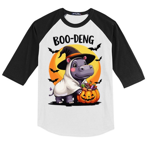 Moo Deng Halloween Boo Deng Costume Moodeng Hippo Kids Colorblock Raglan Jersey