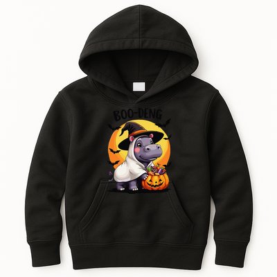 Moo Deng Halloween Boo Deng Costume Moodeng Hippo Kids Hoodie