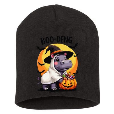 Moo Deng Halloween Boo Deng Costume Moodeng Hippo Short Acrylic Beanie