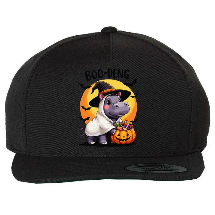Moo Deng Halloween Boo Deng Costume Moodeng Hippo Wool Snapback Cap