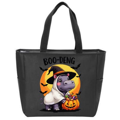 Moo Deng Halloween Boo Deng Costume Moodeng Hippo Zip Tote Bag