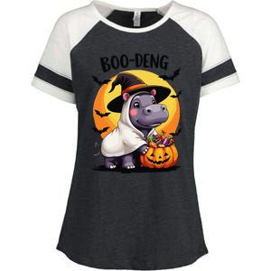 Moo Deng Halloween Boo Deng Costume Moodeng Hippo Enza Ladies Jersey Colorblock Tee