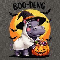 Moo Deng Halloween Boo Deng Costume Moodeng Hippo Cotton Canvas Backpack