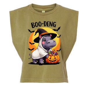 Moo Deng Halloween Boo Deng Costume Moodeng Hippo Garment-Dyed Women's Muscle Tee