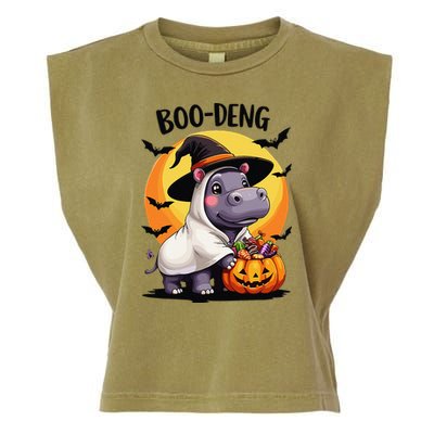 Moo Deng Halloween Boo Deng Costume Moodeng Hippo Garment-Dyed Women's Muscle Tee