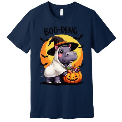 Moo Deng Halloween Boo Deng Costume Moodeng Hippo Premium T-Shirt