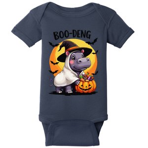 Moo Deng Halloween Boo Deng Costume Moodeng Hippo Baby Bodysuit