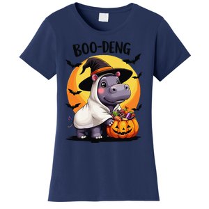 Moo Deng Halloween Boo Deng Costume Moodeng Hippo Women's T-Shirt