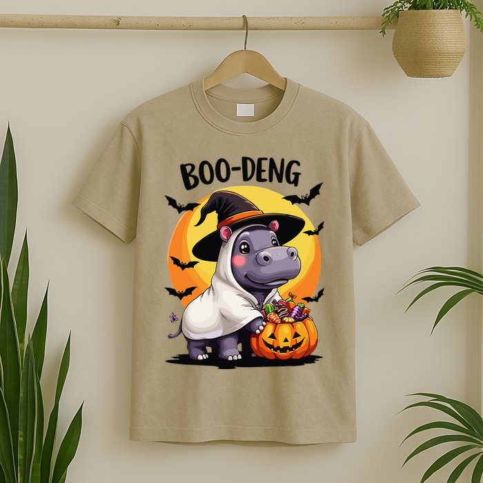 Moo Deng Halloween Boo Deng Costume Moodeng Hippo T-Shirt