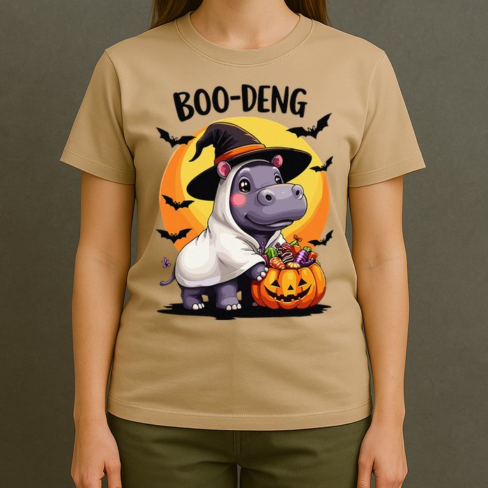 Moo Deng Halloween Boo Deng Costume Moodeng Hippo T-Shirt